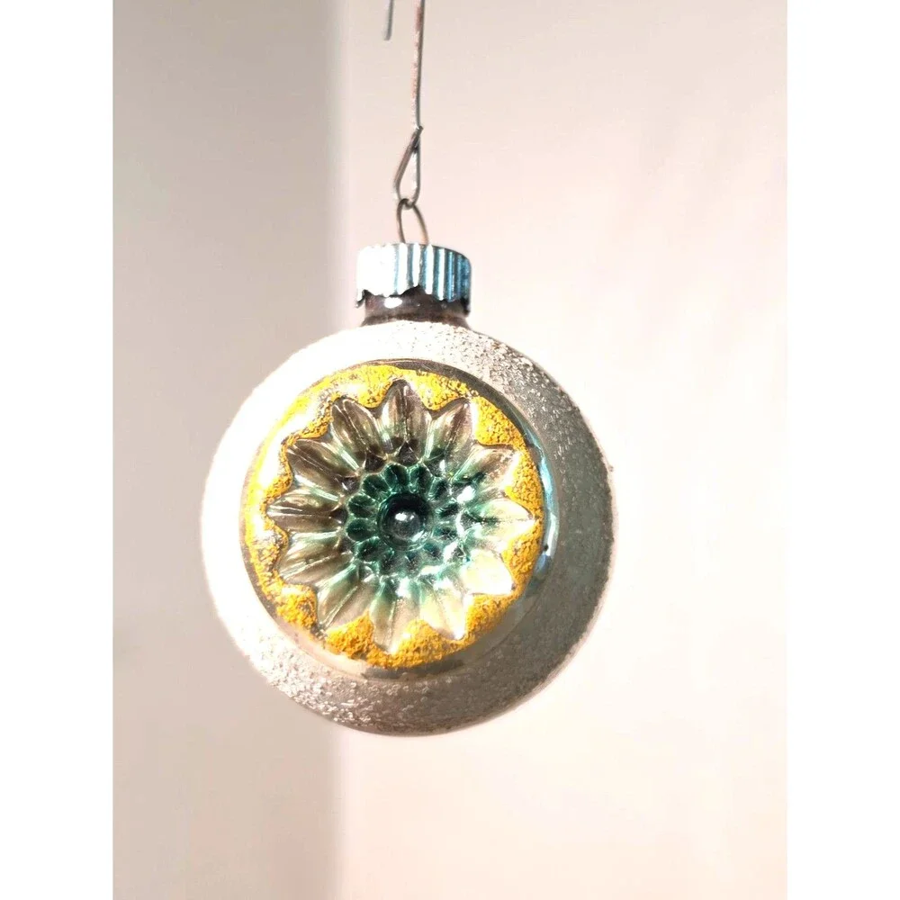 Vintage Shiny Brite Double Indent Glass Christmas Bulb